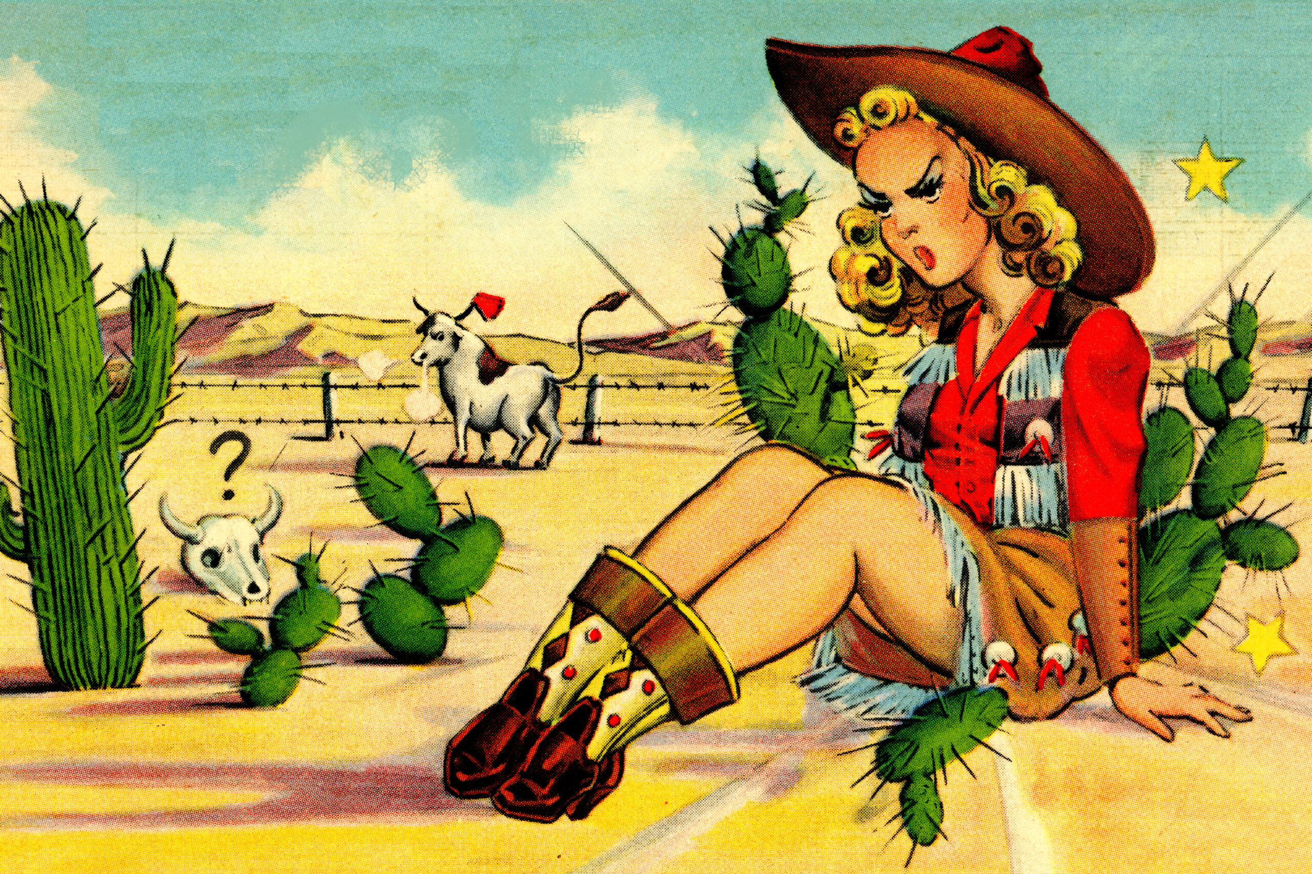 Cowgirl Poke Postcard