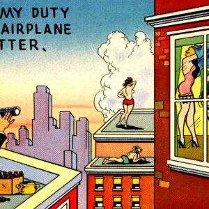 Doing Duty as an Airplane Spotter Postcard