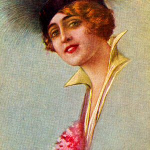 Fluffy Hat Girl Postcard