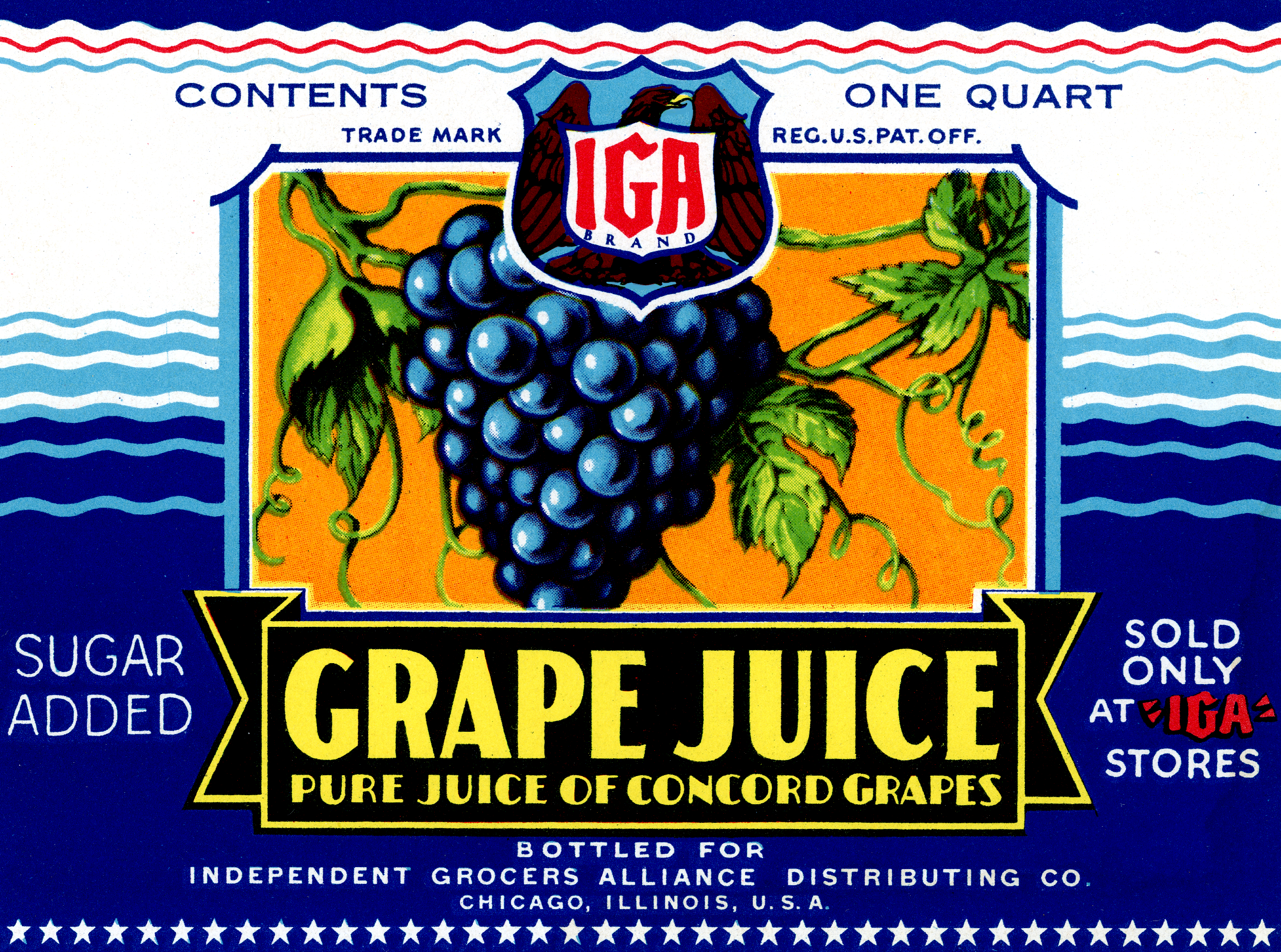 IGA Grape Juice Food Label