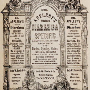 Dr. Appleby's African Diarrhea Specific Seth Fowle Boston Massachusetts Label