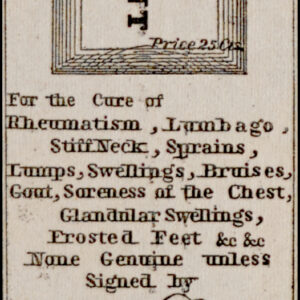 Dunn's Liniment for Glandular Swellings and Frosted Feet Label w/Sample