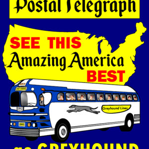 Greyhound Amazing America Best Reservations by Postal Telegraph Matchbook