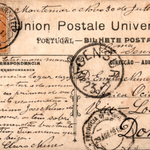 1918 Lisbon Handwritten Stamped and Cancelled Postcard