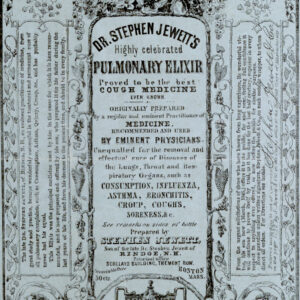 Stephen Jewett's Pulmonary Elixir Rindge New Hampshire Label