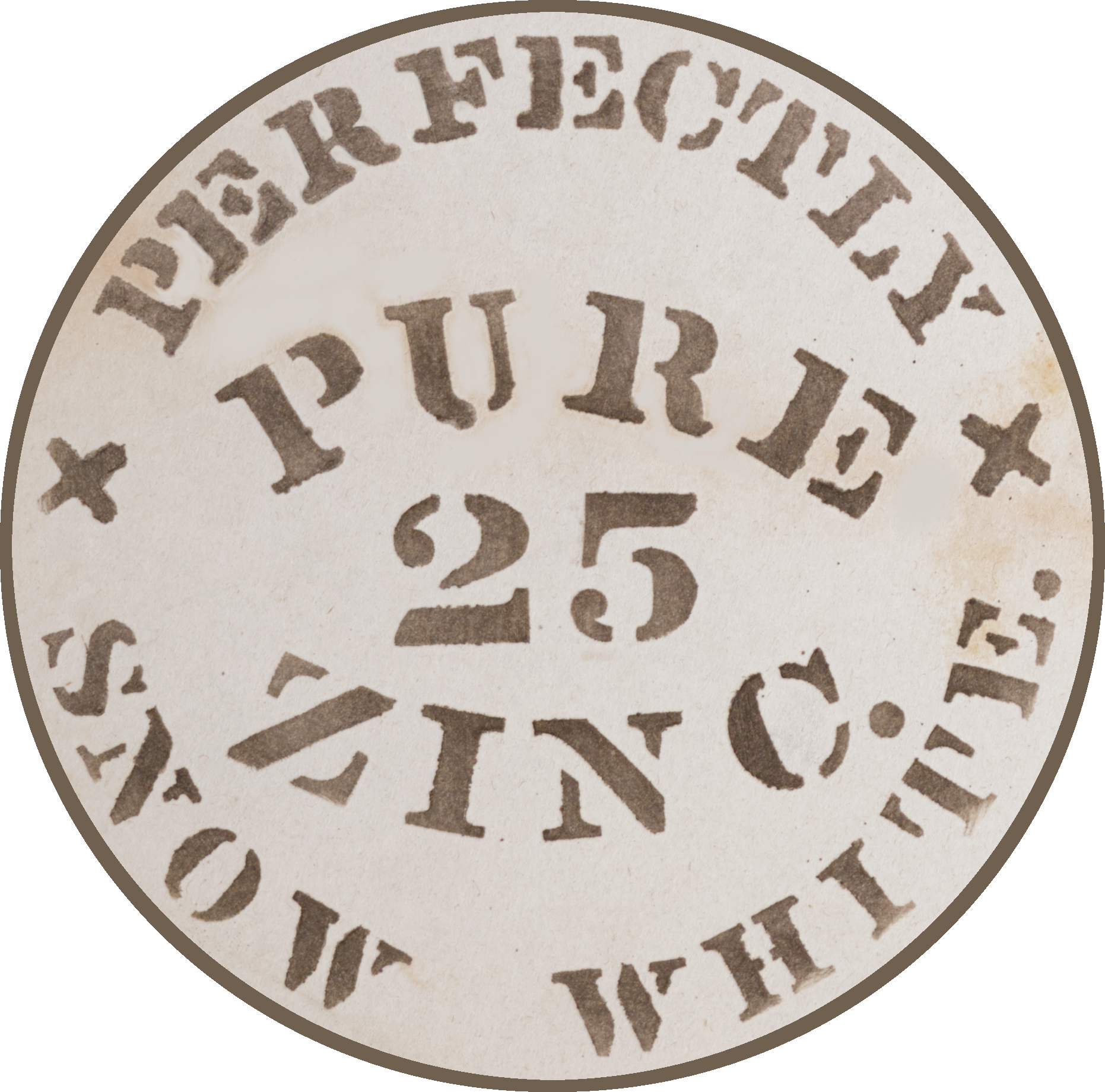 Perfectly Pure Snow White Zinc Paint Label w/Sample