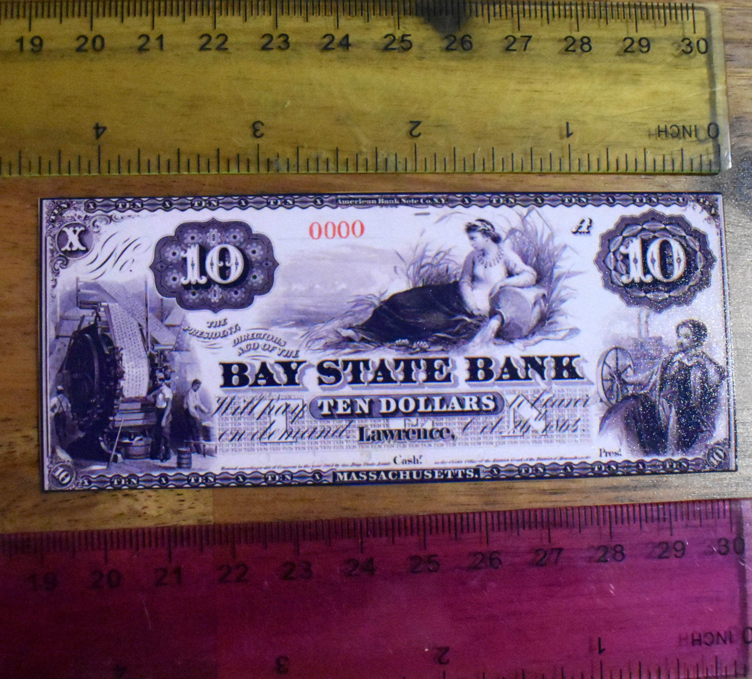 Bay State Bank $10 Note w/Sample - Image 2