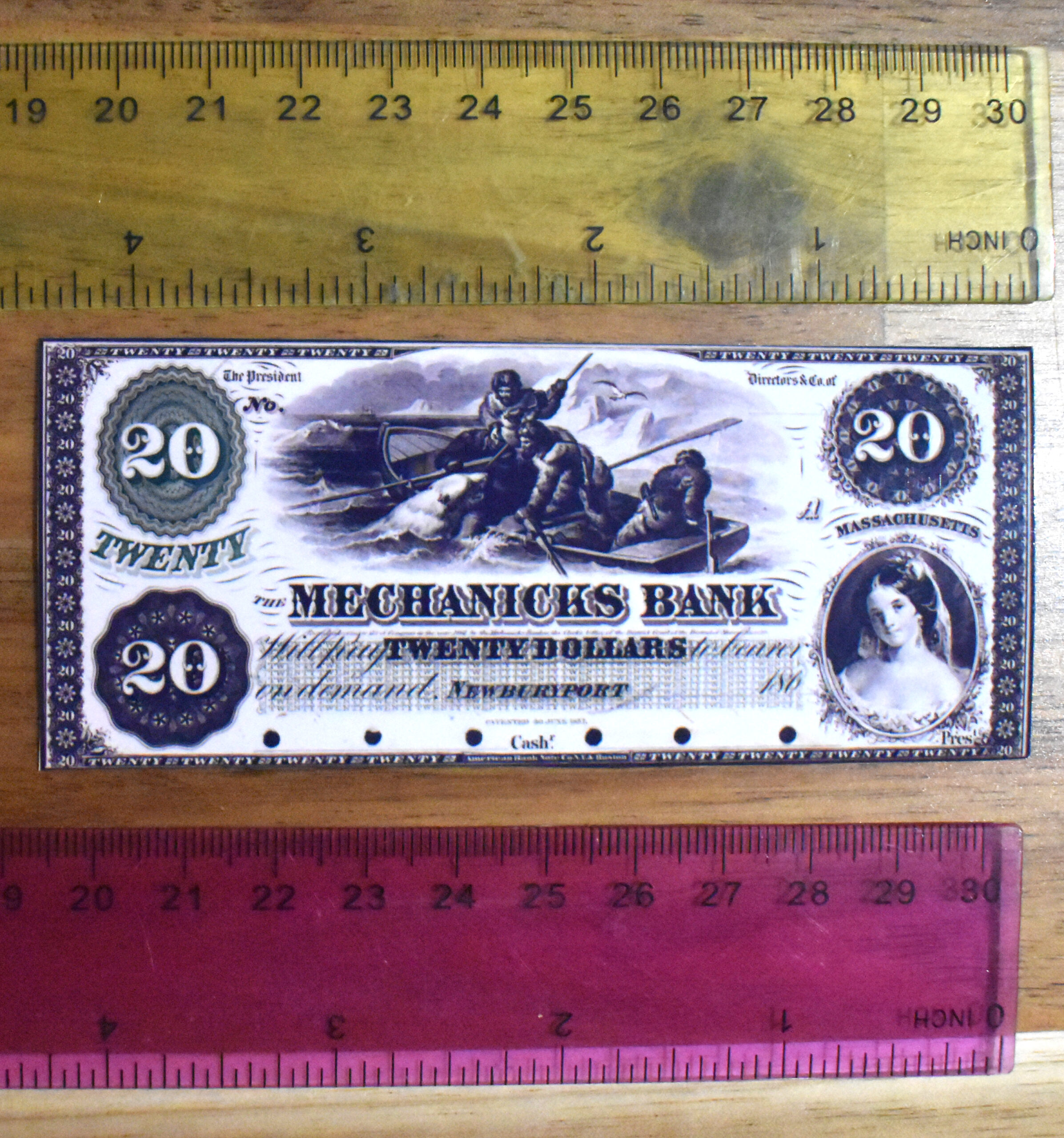 Mechanicks Bank $20 Note w/Sample - Image 2