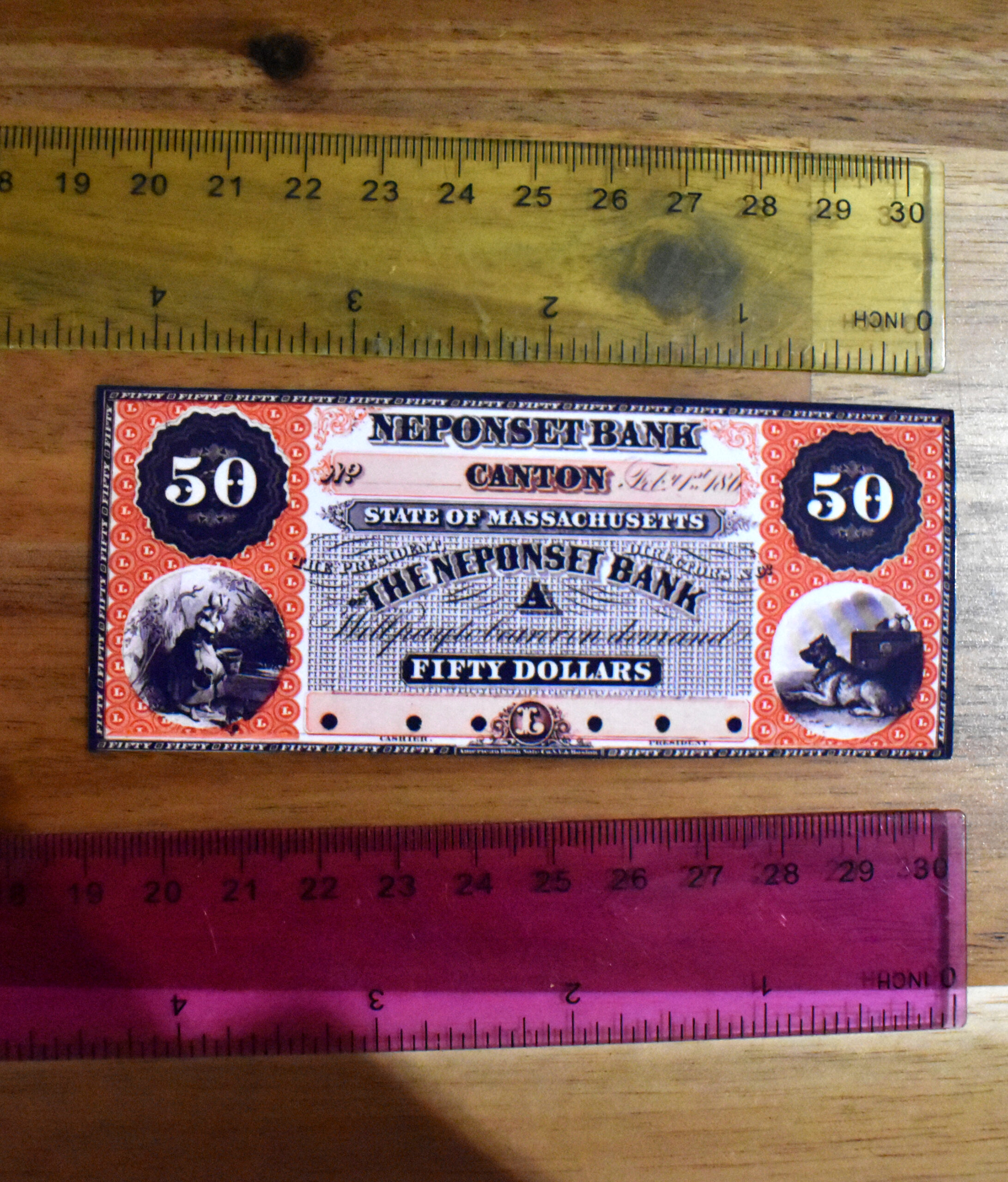 Neponset Bank $50 Note w/Sample - Image 2