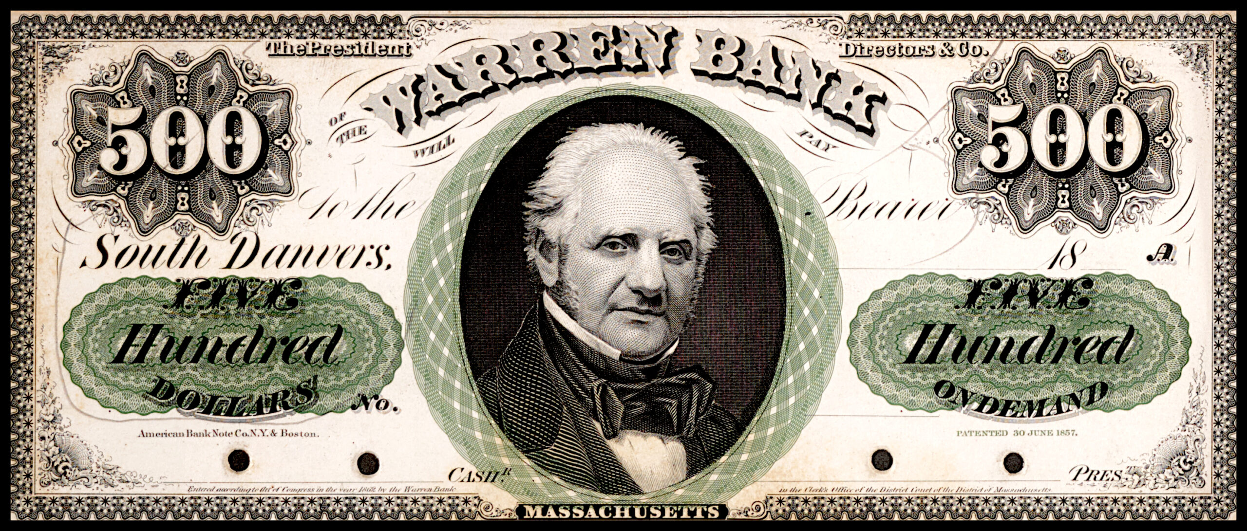 Warren Bank $500 Note