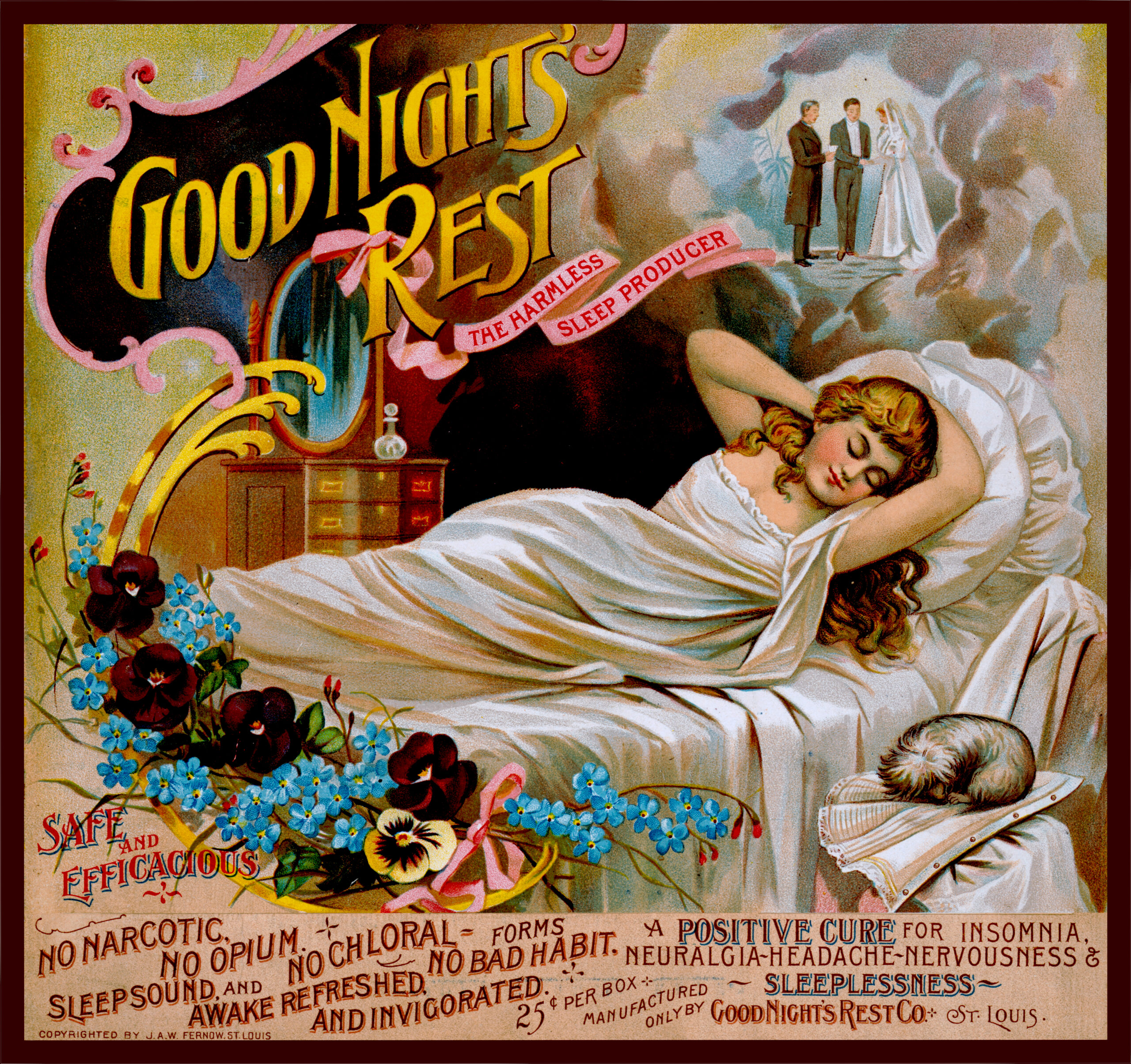 Good Night's Rest Forms No Habit St Louis Missouri Trade Card